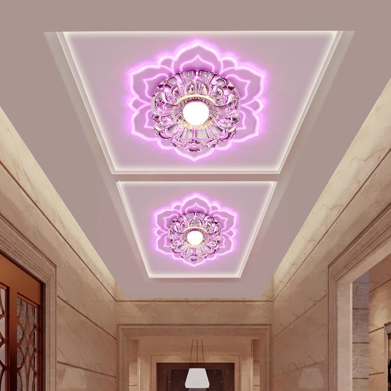Blossom Shade Crystal Flush Light Moderne stijl Helder LED-plafondlamp voor foyer