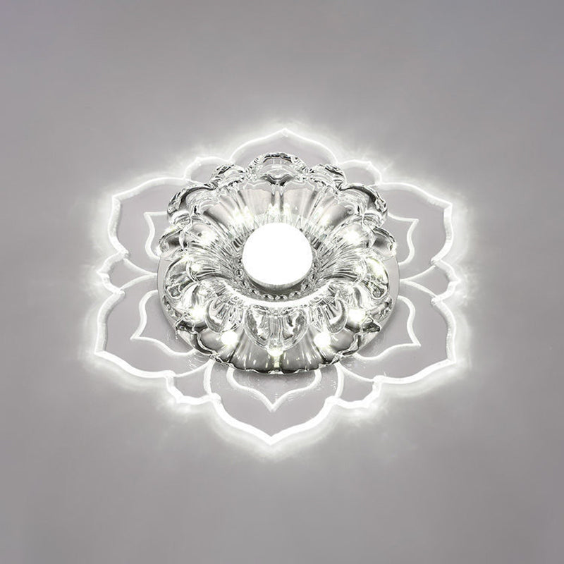 Blossom Shade Crystal Flush Light Moderne stijl Helder LED-plafondlamp voor foyer