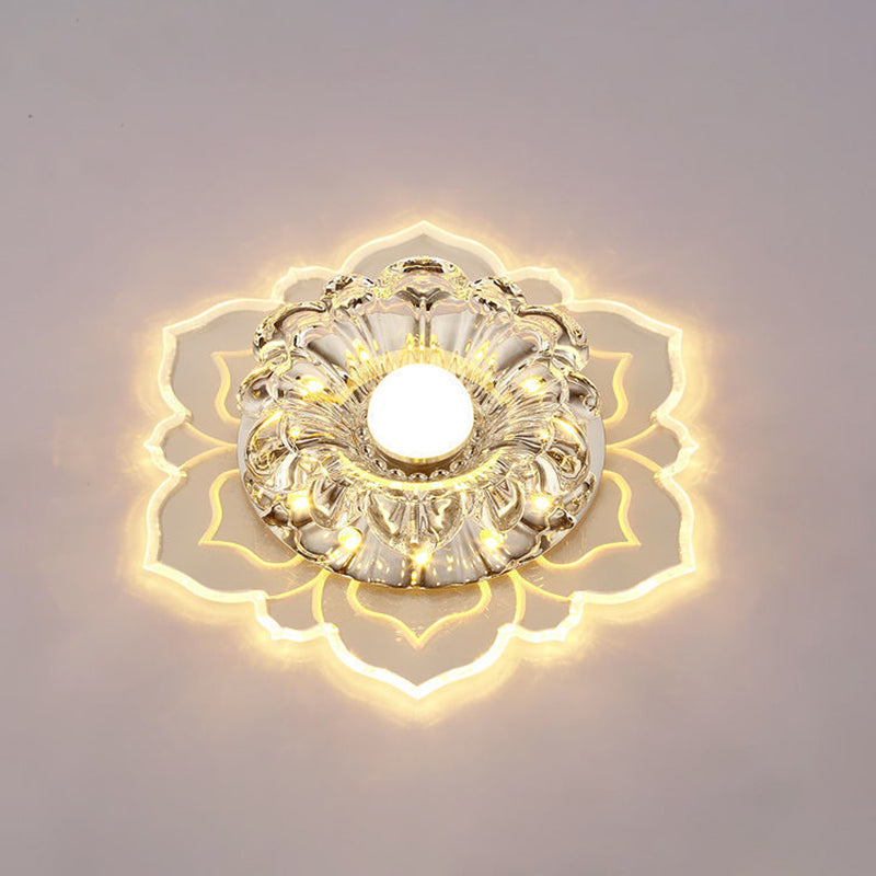 Blossom Shade Crystal Flush Light Moderne stijl Helder LED-plafondlamp voor foyer