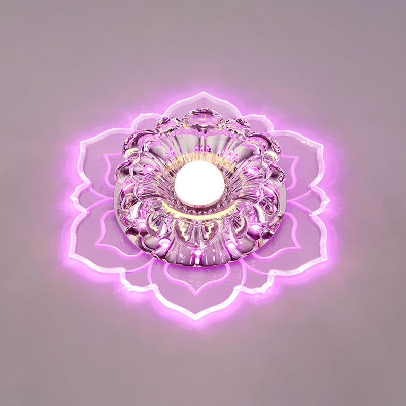 Blossom Shade Crystal Flush Light Moderne stijl Helder LED-plafondlamp voor foyer