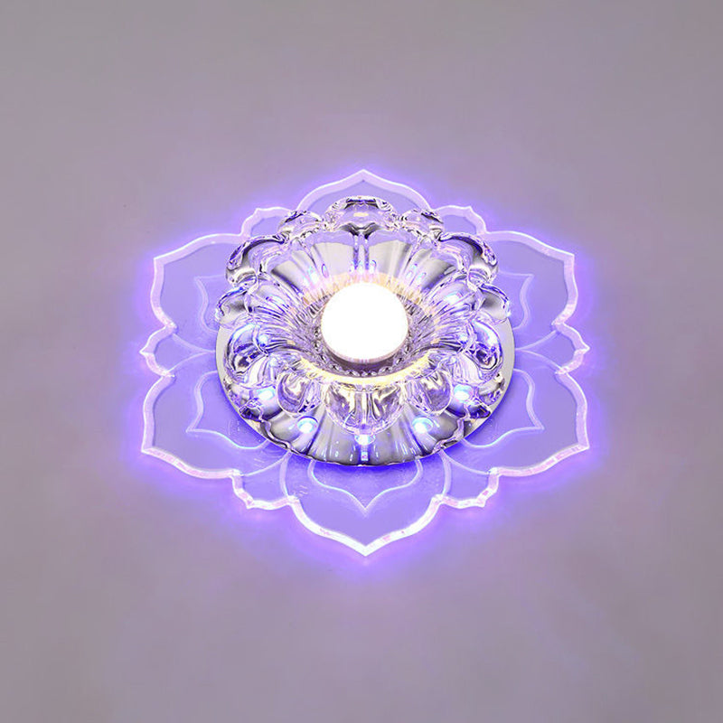 Blossom Shade Crystal Flush Light Moderne stijl Helder LED-plafondlamp voor foyer