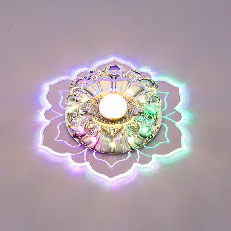 Blossom Shade Crystal Flush Light Moderne stijl Helder LED-plafondlamp voor foyer