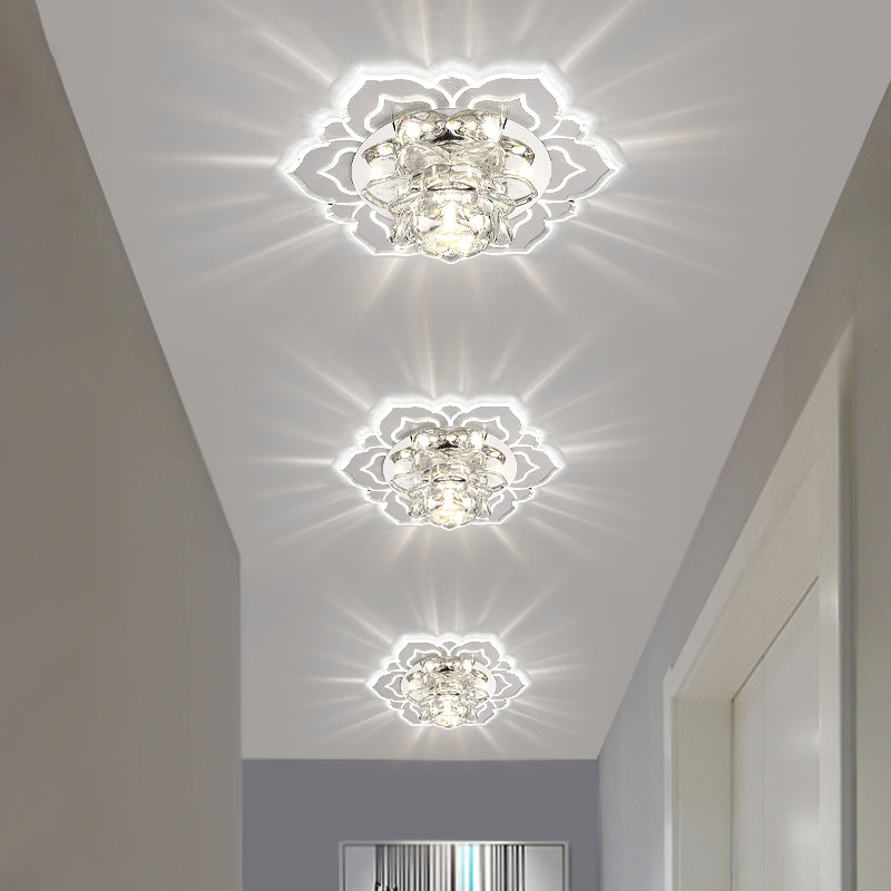 Clear Blossom LED Flush Mount Moderne Crystal Flushmount Plafond Licht voor Hal