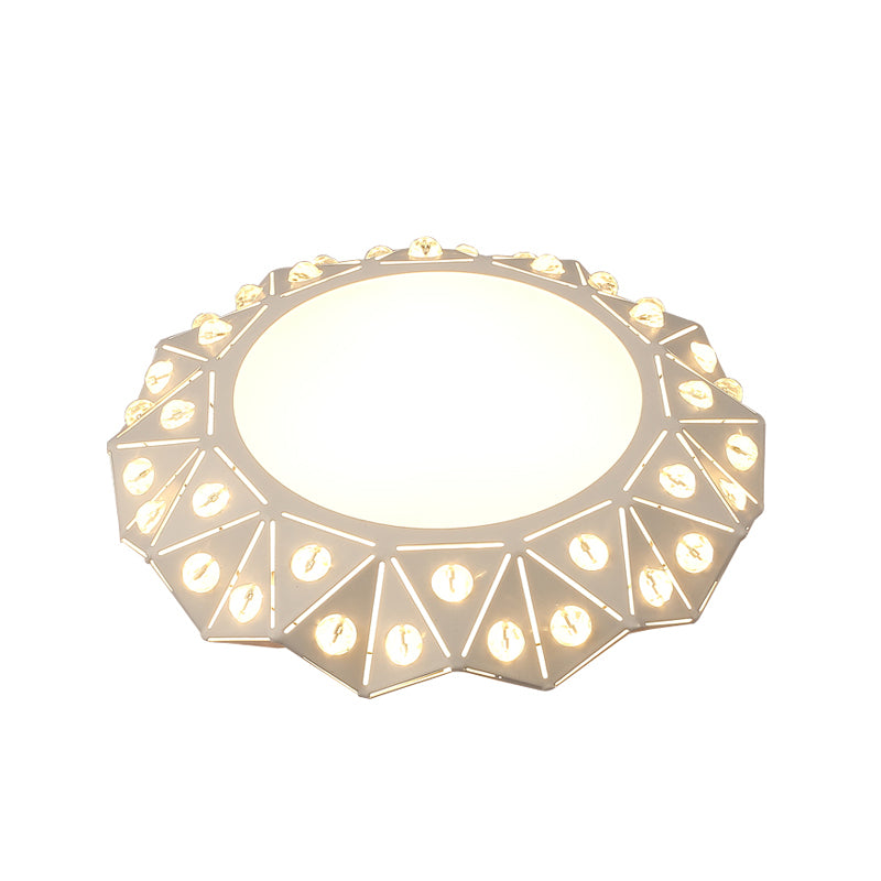 Circular Foyer Flush Light Acrylic Modern Style LED Flush Ceiling Light Fixture in White