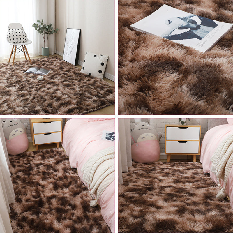 Scandinavian Home Rug Multicolor Plain Rug Synthetic Wool Stain Resistant Anti-Slip Washable Rug