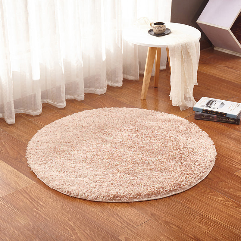 Multi Color Plain Rug Artificial Wool Nordic Area Rug Easy Care Machine Washable Rug for Girls Room