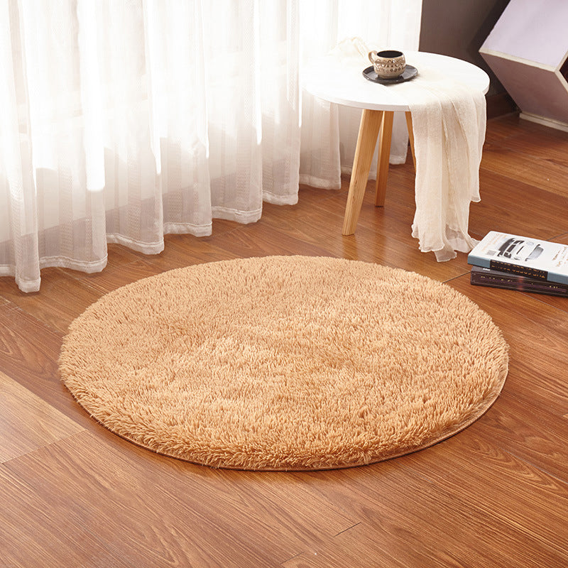 Multi Color Plain Rug Artificial Wool Nordic Area Rug Easy Care Machine Washable Rug for Girls Room