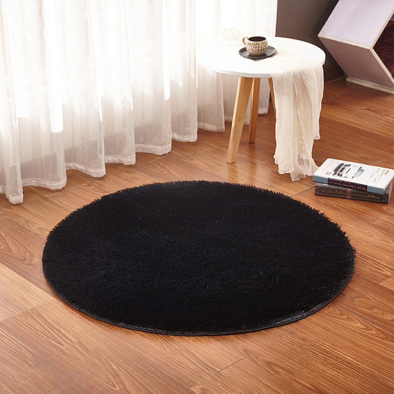 Multi Color Plain Rug Artificial Wool Nordic Area Rug Easy Care Machine Washable Rug for Girls Room