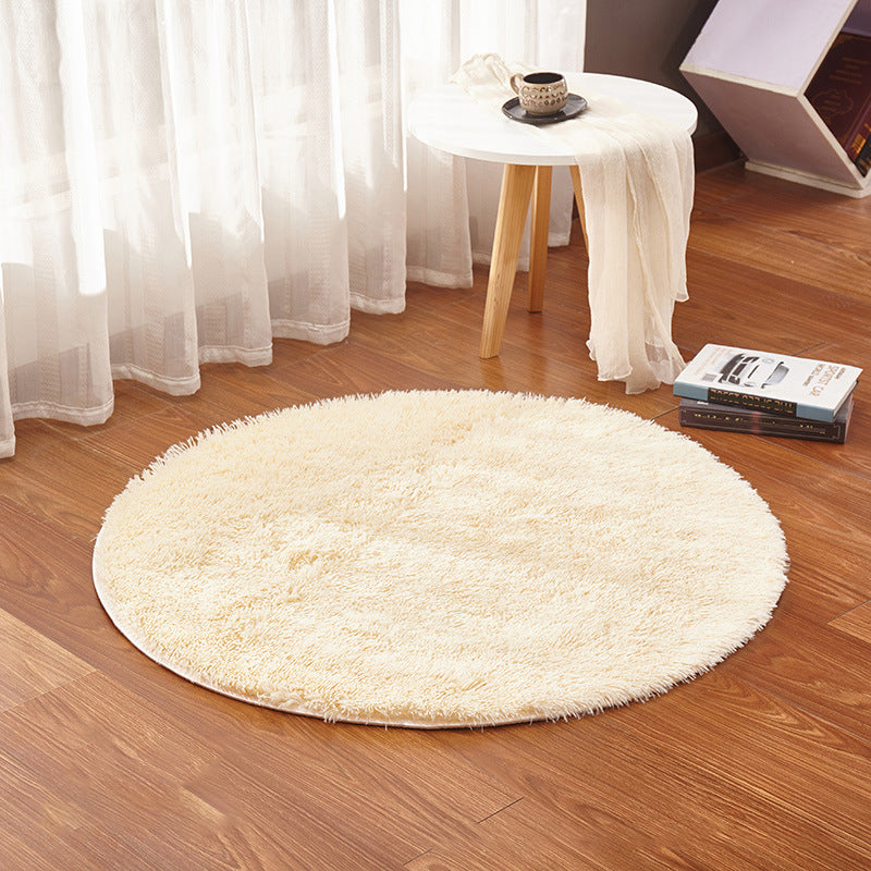 Multi Color Plain Rug Artificial Wool Nordic Area Rug Easy Care Machine Washable Rug for Girls Room