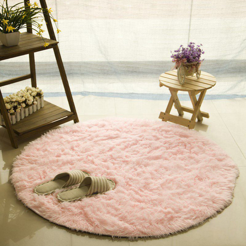 Modern Living Room Rug Multi Color Plain Carpet Faux Wool Machine Washable Indoor Rug