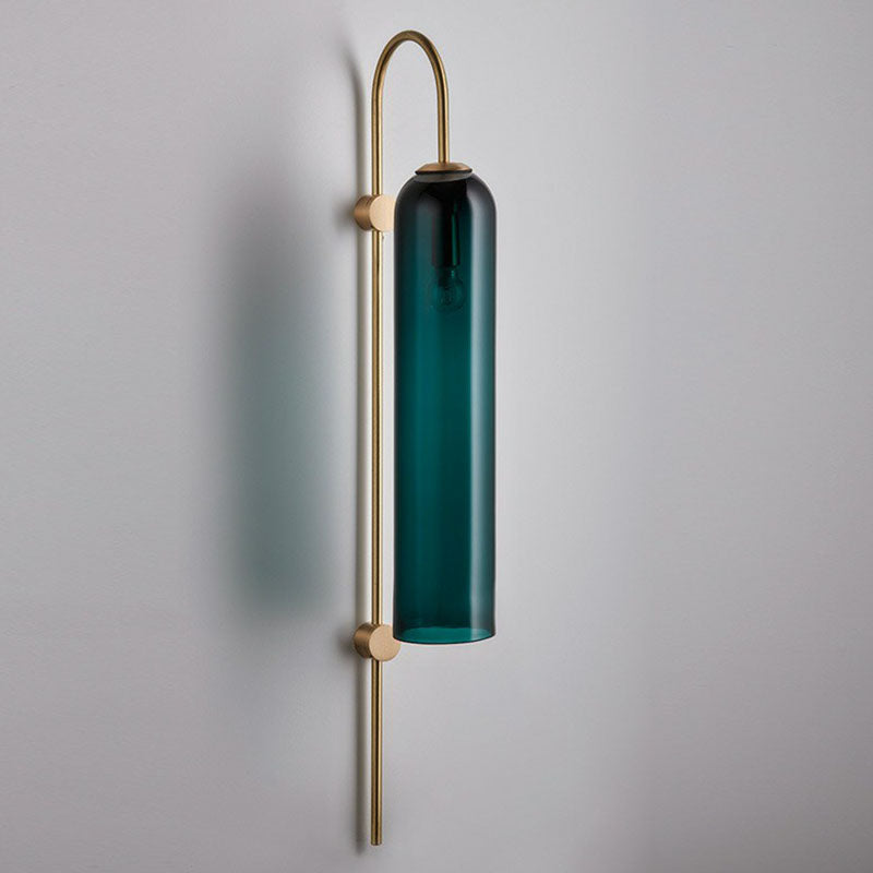 Retro röhrenförmige Wandmontage Lichtglas 1 Kopf Wohnzimmer Schwanzweinwandbeleuchtung