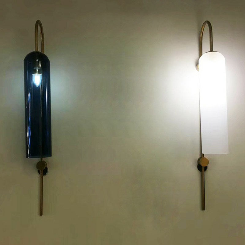 Montaje de pared tubular retro de vidrio claro 1 cabezal de la sala de estar de la pared de la pared de cuello de cabecera