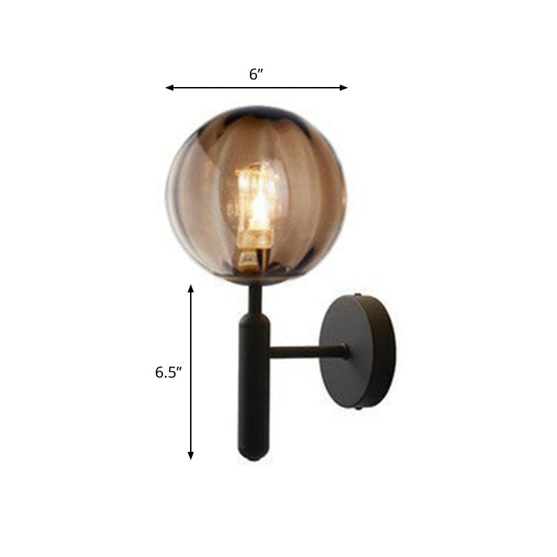 Glass Ball Mini Wall Light Kit Postmodern Single-Bulb Sconce Lighting Fixture for Bedroom