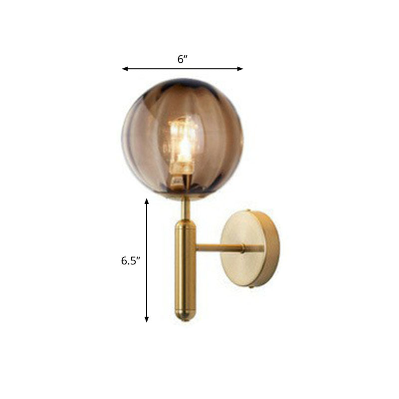 Glass Ball Mini Wall Light Kit Postmodern Single-Bulb Sconce Lighting Fixture for Bedroom