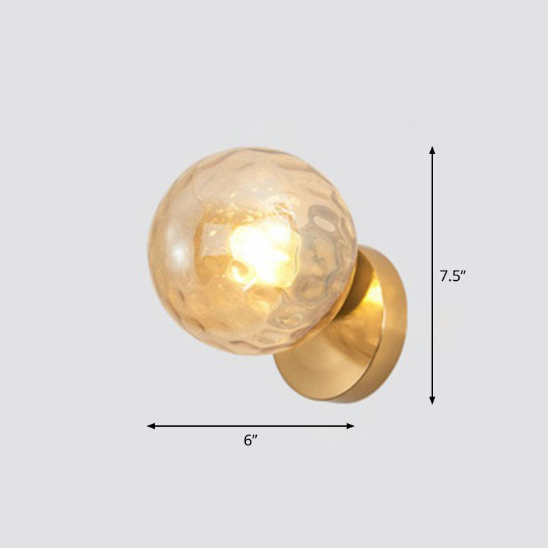 Postmodern Style Ball Wall Sconce Lamp Glass 1 Head Stairway Wall Lighting in Gold