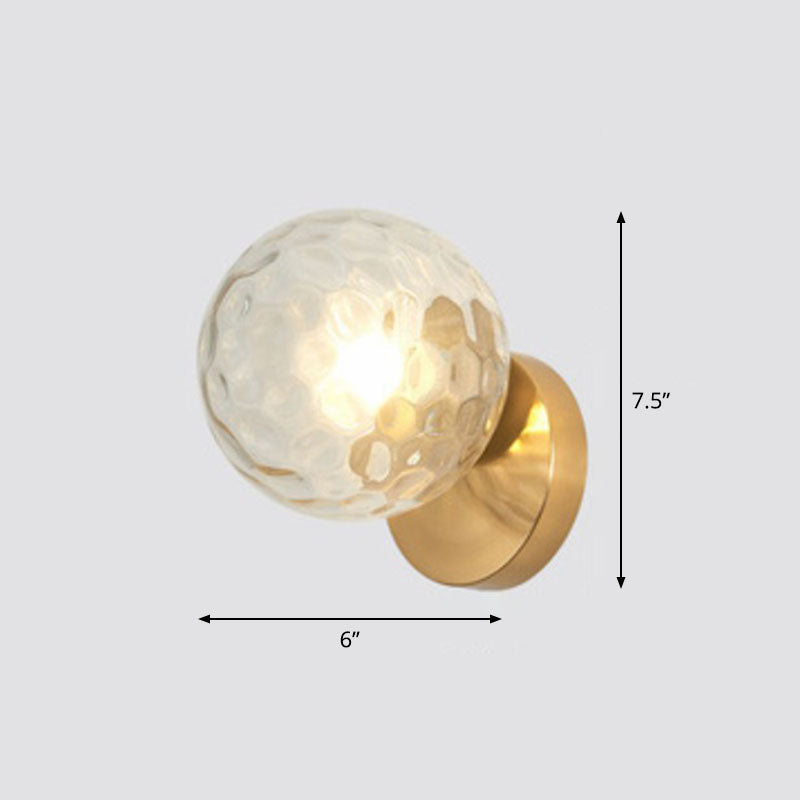 Postmodern Style Ball Wall Sconce Lamp Glass 1 Head Stairway Wall Lighting in Gold
