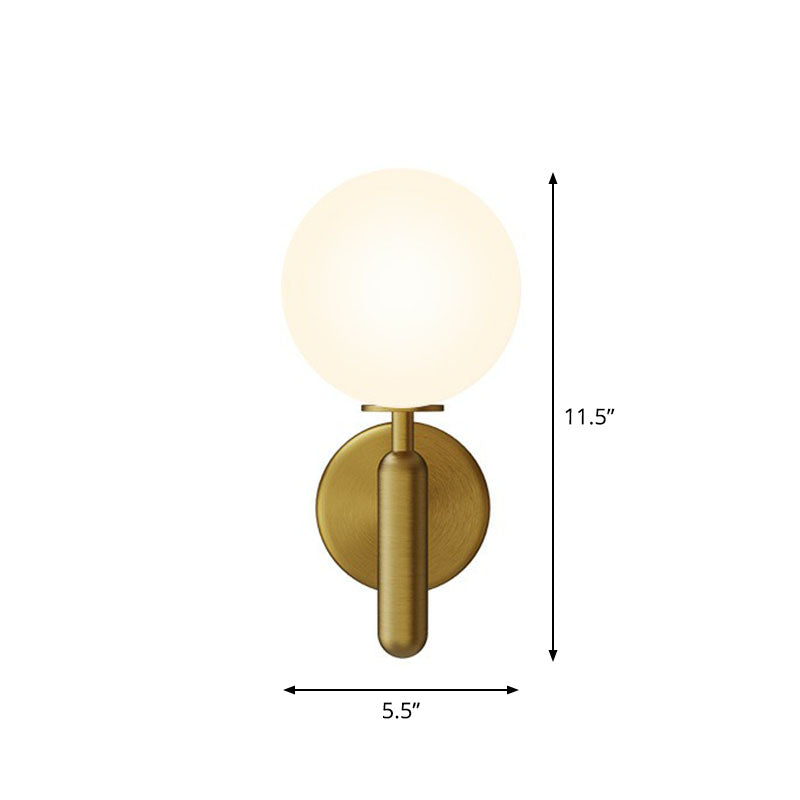 Ball Wall Sconce Light Fixture Simplicity Glass 1-Light Stairs Wall Mount Lighting