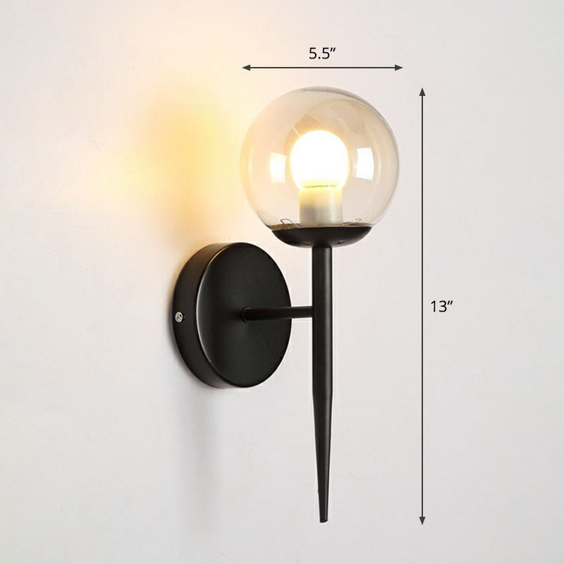 Torch Design Wand SCONCE Minimalistisch helder kogelglas enkele gang muurlamp
