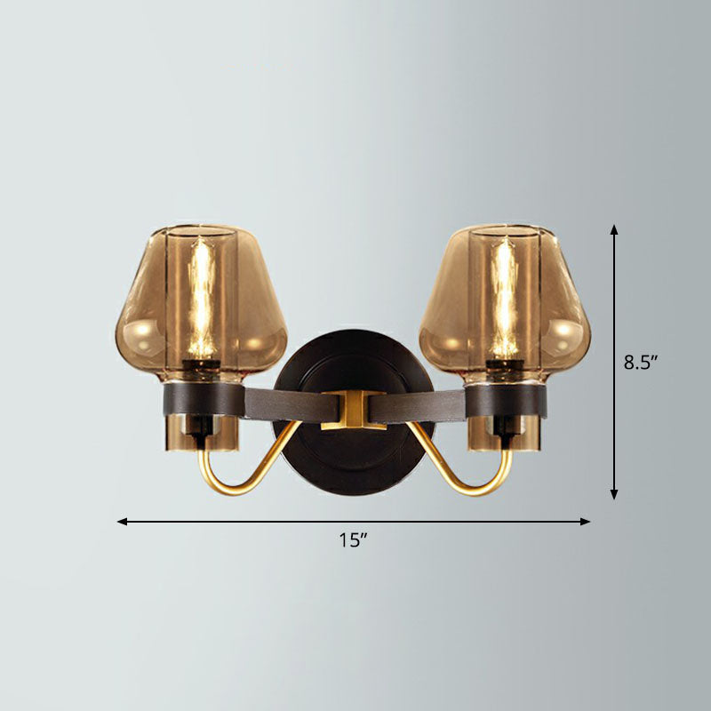 Conical Porch Wall Mount Lighting Glass 1-Light Post-Modern Wall Mount Light Fixture