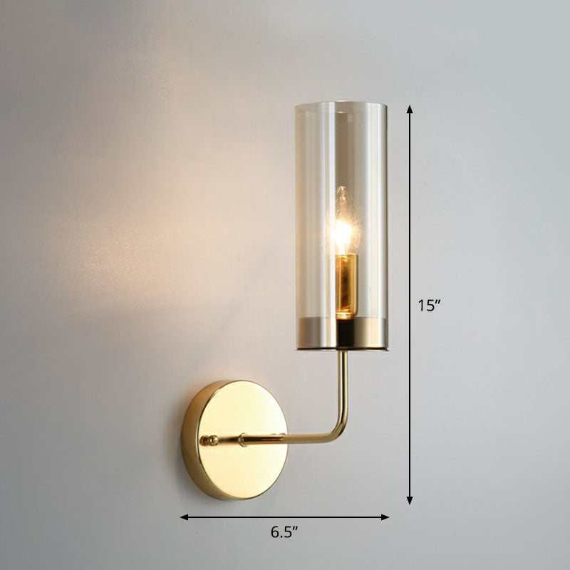 Glazen buis wand gemonteerd lamp postmodernisme 1 lamp koperen afwerking sconce lamp armatuur