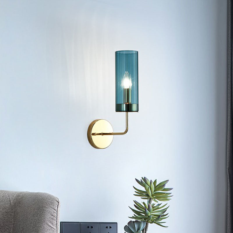 Glazen buis wand gemonteerd lamp postmodernisme 1 lamp koperen afwerking sconce lamp armatuur