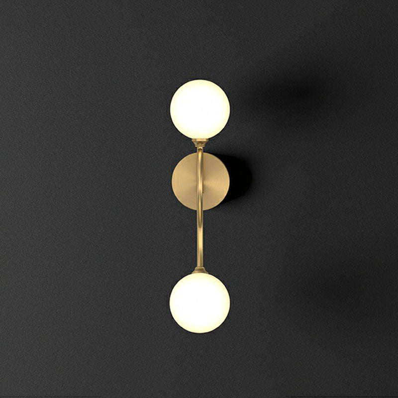 Artistic Wall Lighting Fixture Gold Spherical Wall Mounted Light with Milky Glass Shade