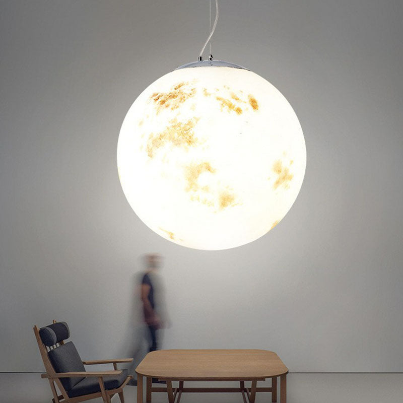Decoratief 1-licht plafond hanger witte maan hangend licht met acrylschaduw voor restaurant