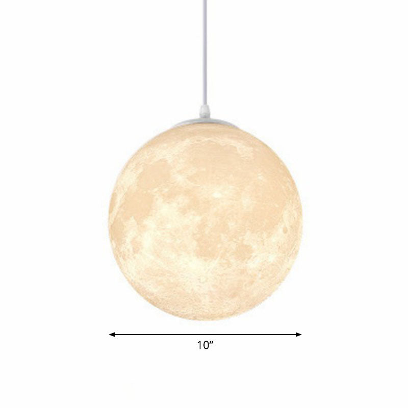 Moon Restaurant Suspension Lampe Metall künstlerische LED Hängende Decke Licht in Weiß