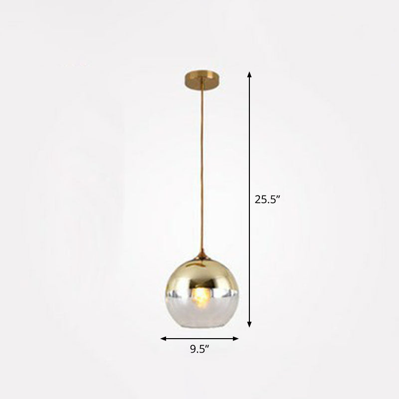 Sphère électroplate en verre pendant éclairage postmoderne un plafond de plafond léger pour la salle à manger