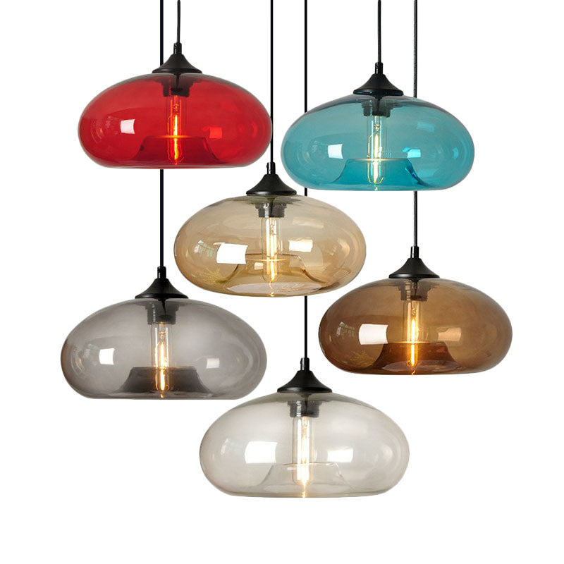 Moderne ellips suspensielamp glas 1 kop eettafel hanglamp in het zwart