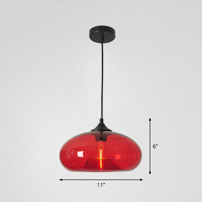 Moderne ellips suspensielamp glas 1 kop eettafel hanglamp in het zwart