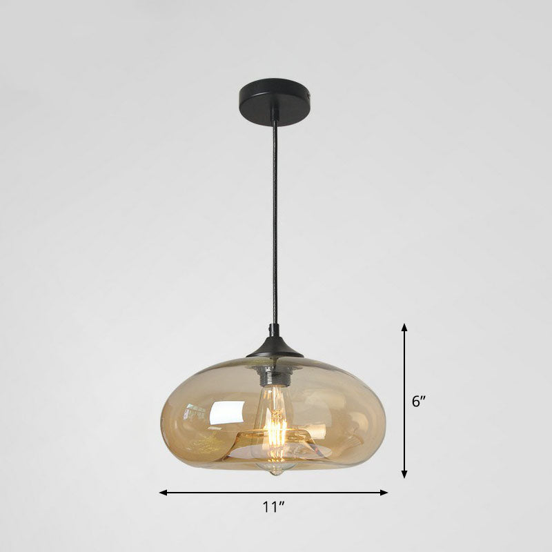 Moderne ellips suspensielamp glas 1 kop eettafel hanglamp in het zwart
