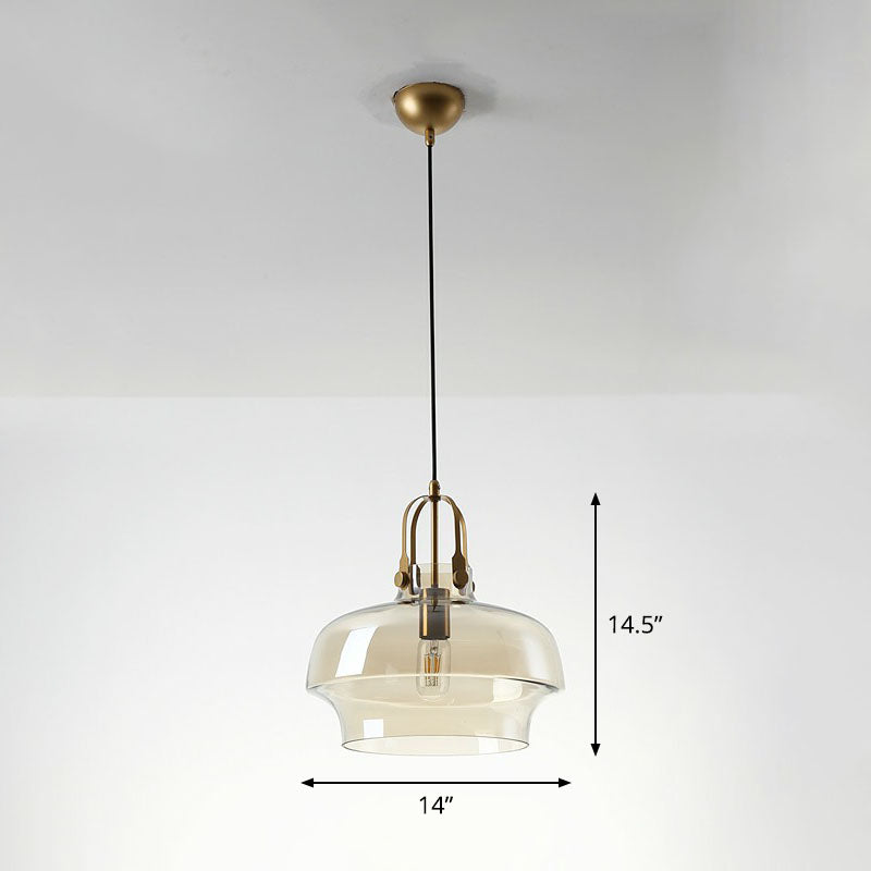Pot Shaped Dining Room Hanging Lamp Glass Single Postmodern Ceiling Pendant Light