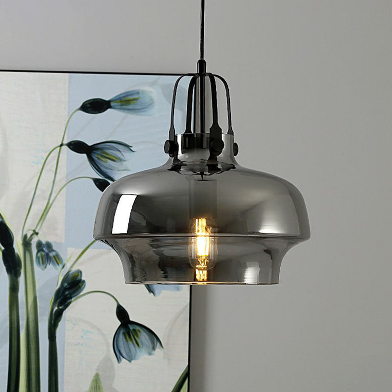 Pot Shaped Dining Room Hanging Lamp Glass Single Postmodern Ceiling Pendant Light