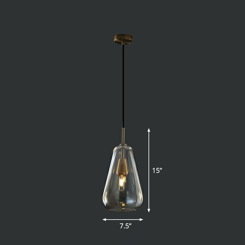 Druppel open-keuken hanger lichtglas 1 kop simplicity pendulum licht in messing