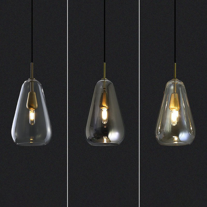 Druppel open-keuken hanger lichtglas 1 kop simplicity pendulum licht in messing
