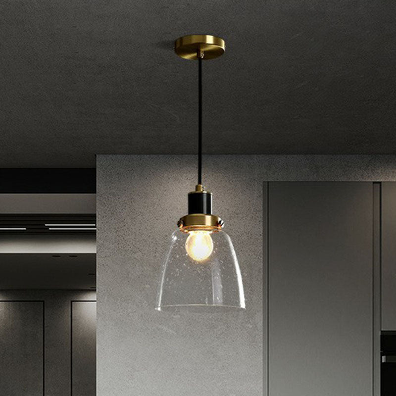 Geometrie hanglampverlichting bevestiging eenvoudige helder geplaatste glas met een slaapkamer hanglamp