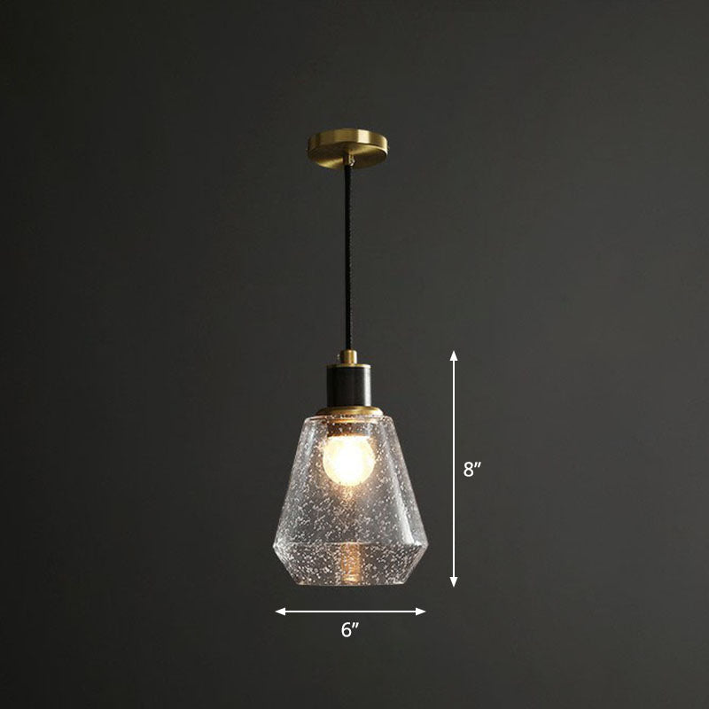 Geometrie hanglampverlichting bevestiging eenvoudige helder geplaatste glas met een slaapkamer hanglamp