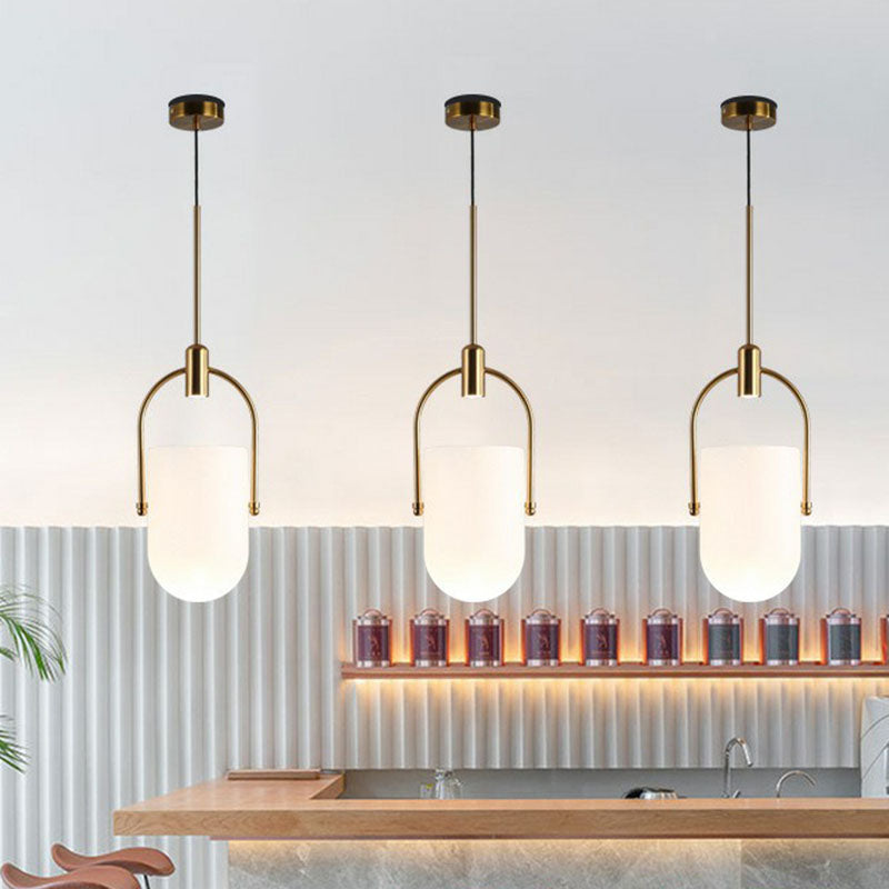 Designer LED Hangende lichte koperen koepel Hanglamp met glazen schaduw voor slaapkamer