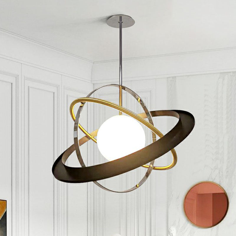 Postmoderne planeet hangende lamp Witte kogelglas 1 bol eetkamer plafondlicht