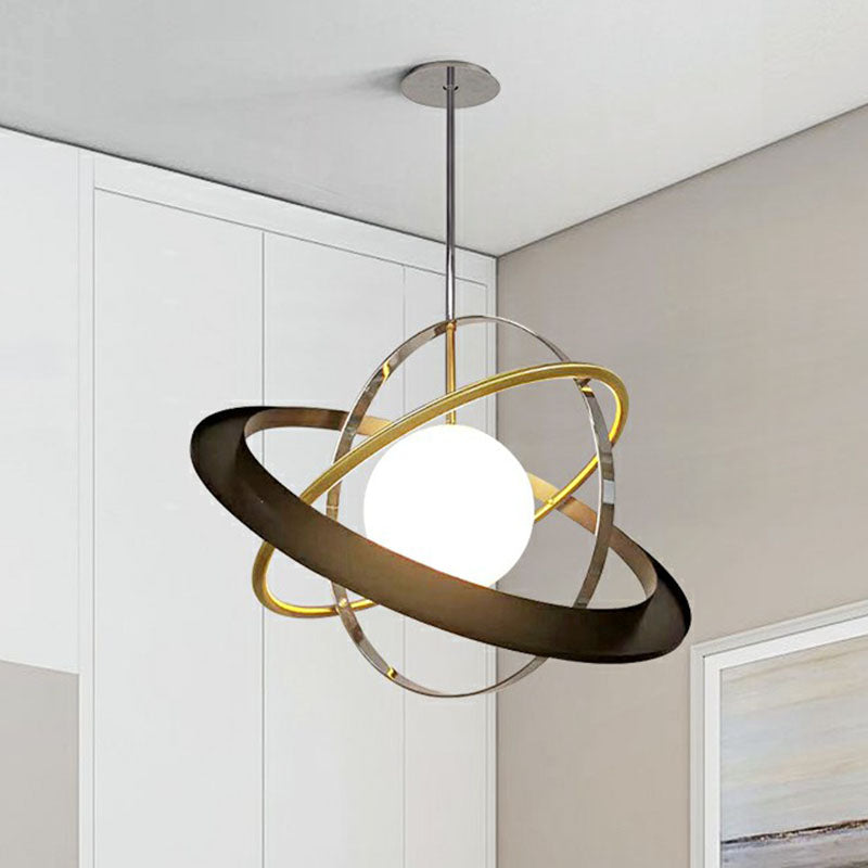 Postmoderne planeet hangende lamp Witte kogelglas 1 bol eetkamer plafondlicht