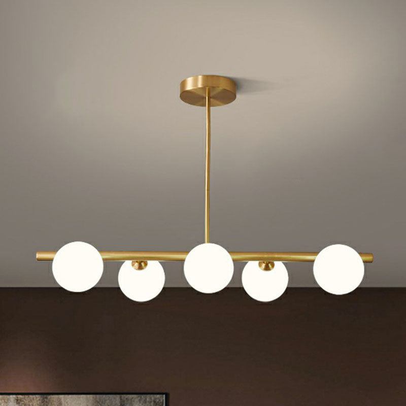Sfera in vetro Isola Pendant Light Postmodern Brass Ottone Ampiccamento per sala da pranzo