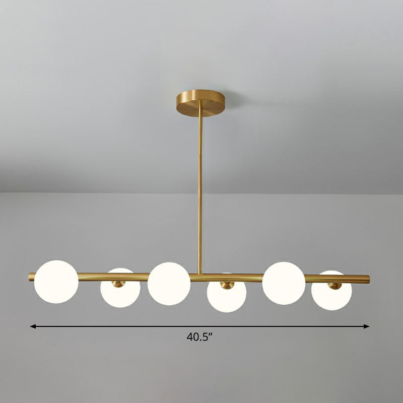 Sfera in vetro Isola Pendant Light Postmodern Brass Ottone Ampiccamento per sala da pranzo