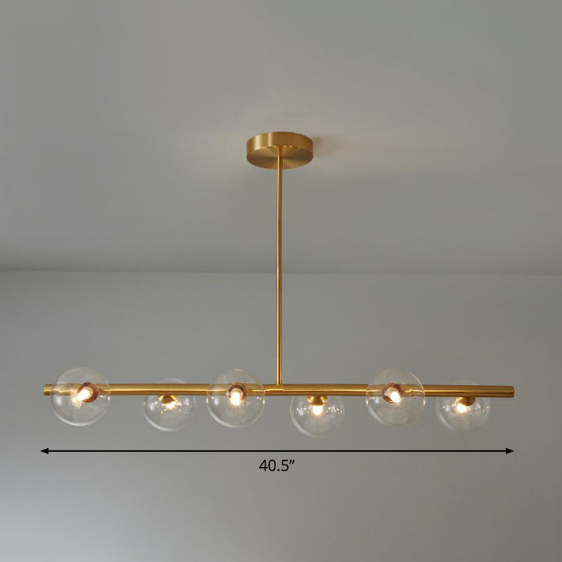 Sfera in vetro Isola Pendant Light Postmodern Brass Ottone Ampiccamento per sala da pranzo