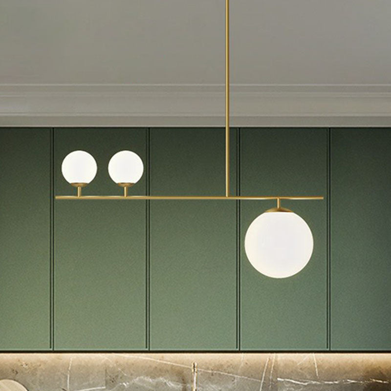 Simplicité globe suspendu lampe opale 3 ampoules