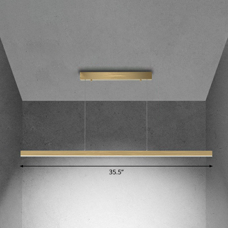 Simplicity Linear Chandelier Lighting Metallic Conference Room LED Pendant Light Fixture