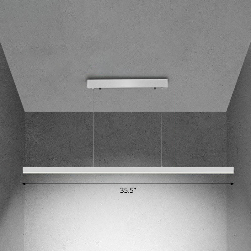 Simplicity Linear Chandelier Lighting Metallic Conference Room LED Pendant Light Fixture