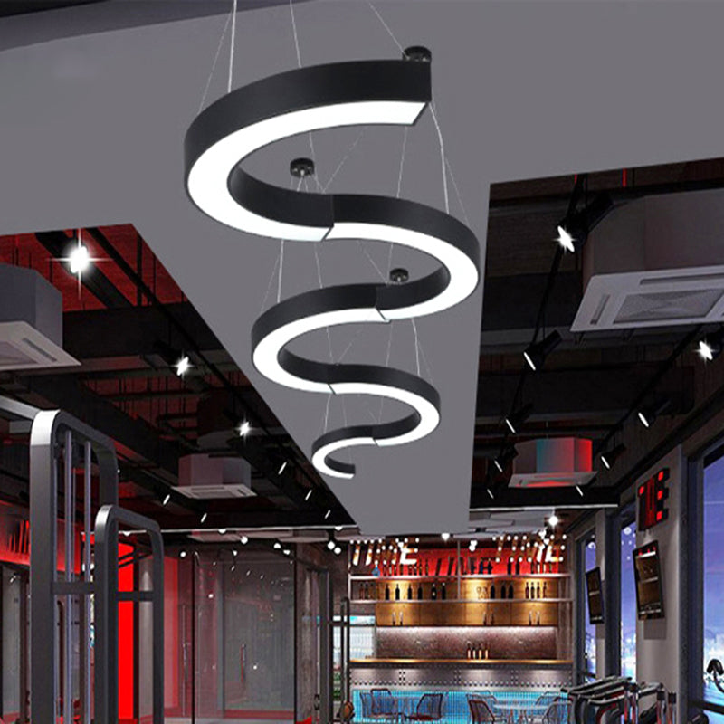 Curva acrílico led colgante iluminación lámpara de lámpara moderna para gimnasio