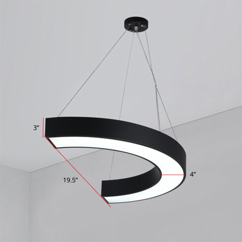 Curva illuminazione a led acrilica appesa moderna lampada lampadina per palestra