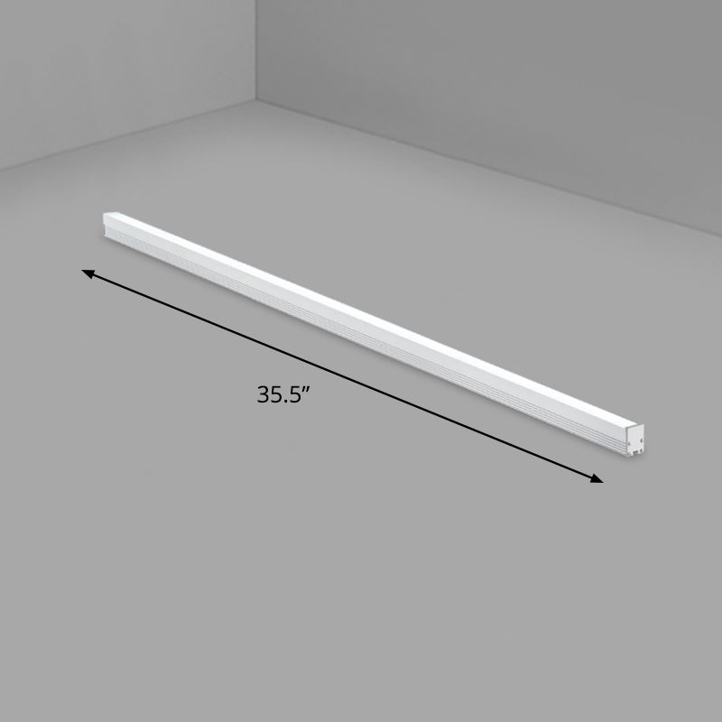 Plafonnier LED en forme de tige en aluminium, finition argentée moderne, luminaire de plafond pour le bureau